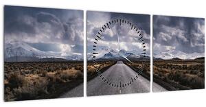 Tablou drumului în deșert (cu ceas) (90x30 cm)