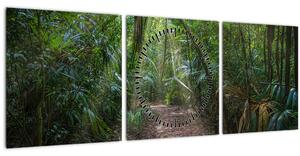 Tablou - Razele solare în junglă (cu ceas) (90x30 cm)