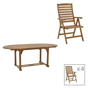 Set 5 buc masă și scaune de grădină Warmo-Sopho Maro 200x100x75 cm