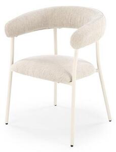 Scaun K557, bej deschis/alb, stofa clasica/metal, 60x54x75 cm