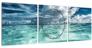 Tablou - privire sub nivelul mării (cu ceas) (90x30 cm)