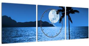 Tablou - Luna deasupra nivelului mării (cu ceas) (90x30 cm)