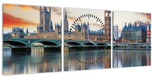 Tablou - Houses of Parliament din Londra (cu ceas) (90x30 cm)