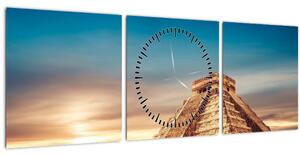 Tablou - Monumente renumite maiașe (cu ceas) (90x30 cm)