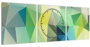 Tablou abstracțiunii geometrice (cu ceas) (90x30 cm)