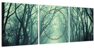 Tablou - Alee cu copaci (cu ceas) (90x30 cm)