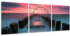 Tablou - Pietre în mare (cu ceas) (90x30 cm)