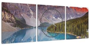 Tablou - Peisaj montan din Canada (cu ceas) (90x30 cm)