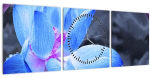 Tablou florilor în detailu (cu ceas) (90x30 cm)