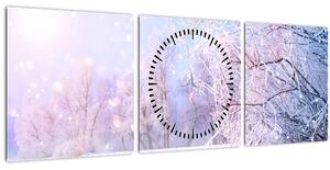 Tablou - Iarna geroasă (cu ceas) (90x30 cm)