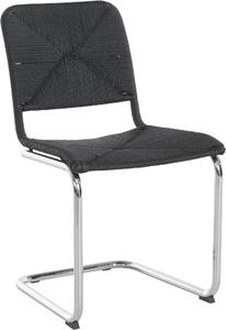 Set 2 scaune Naomi impletite negre 47,5/56/85 cm