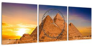 Tablou - Piremidele din Egipt (cu ceas) (90x30 cm)