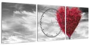 Tablou -Inima din coroanele copacilor (cu ceas) (90x30 cm)