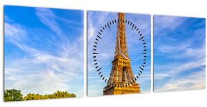 Tablou- Turnul Eifel (cu ceas) (90x30 cm)
