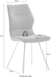 Set 2 scaune Orlando antracit stofa 46/63/93 cm