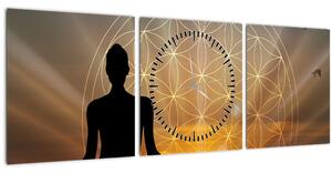 Tablou cu meditație (cu ceas) (90x30 cm)