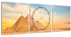 Tablou cu piramidele din Egipt (cu ceas) (90x30 cm)