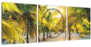 Tablou - Femeie între palmieri (cu ceas) (90x30 cm)