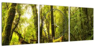 Tablou junglei cu mușchi (cu ceas) (90x30 cm)