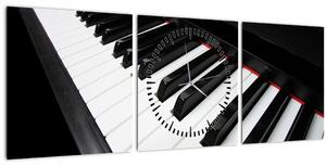 Tablou ccu clapele de pian (cu ceas) (90x30 cm)