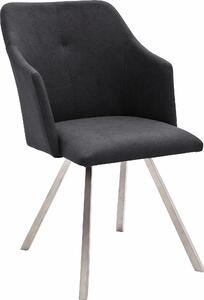 Set 2 scaune Madita antracit piele ecologica 54/62/88 cm