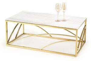 Masuta cafea UNIVERSE 3, alb/auriu, ceramica/metal, 120x60x40 cm