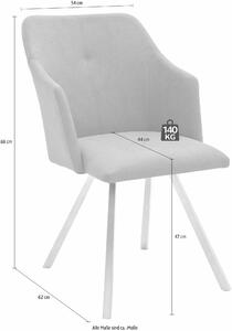 Set 2 scaune Madita antracit piele ecologica 54/62/88 cm