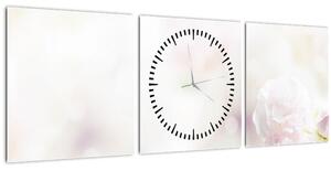 Tablou cu flori fragede (cu ceas) (90x30 cm)