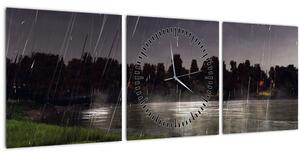 Tablou - Seara ploioasă (cu ceas) (90x30 cm)