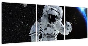 Tablou - Astronaut în Cosmos (cu ceas) (90x30 cm)