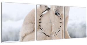 Tablou - Urs polar (cu ceas) (90x30 cm)