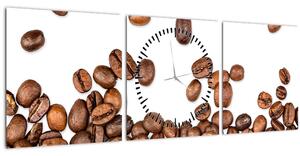 Tablou - Boabe de cafea (cu ceas) (90x30 cm)