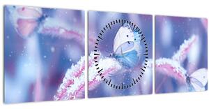 Tablou - Fluturi iarna (cu ceas) (90x30 cm)