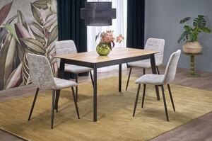 Masa extensibila GULIAN, stejar/negru, PAL laminat/lemn, 140/180x90x76