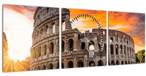 Tablou - Coloseum din Roma (cu ceas) (90x30 cm)
