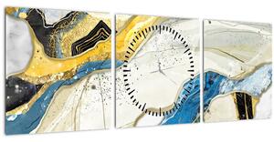 Tablou - Marmură colorată (cu ceas) (90x30 cm)