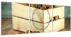 Tablou - Natură moartă de toamnă cu nuci (cu ceas) (90x30 cm)