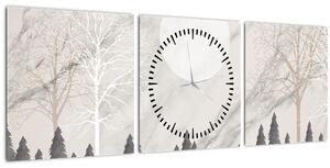 Tablou - Peisaj de iarnă (cu ceas) (90x30 cm)