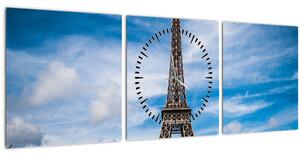 Tablou - Turnul Eiffel (cu ceas) (90x30 cm)