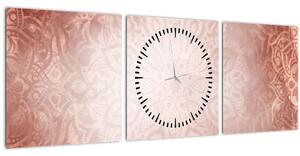 Tablou - Mandala roz (cu ceas) (90x30 cm)