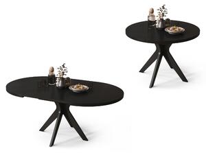 Mazzoni RENZO Negru - MASĂ ROTUNDĂ Ø110 EXTENSIBILĂ PÂNĂ LA 180 cm | PENTRU BUCĂTĂRIE SUFRAGERIE LIVING RETRO