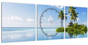 Tablou - Insula tropicală (cu ceas) (90x30 cm)