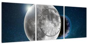 Tablou - Pământul în eclipsa de lună (cu ceas) (90x30 cm)