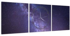 Tablou Cu privire la univers (cu ceas) (90x30 cm)