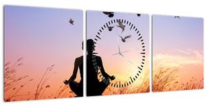 Tablou - Meditații (cu ceas) (90x30 cm)