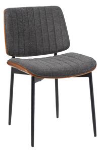 Scaun Bucatarie/Dining Kelly Placat Cu Lemn Finisaj Nuc, Tapiterie Textil Gri