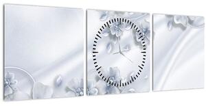 Tablou - Design flori (cu ceas) (90x30 cm)