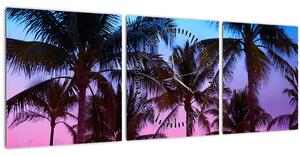 Tablou - Palmieri din Miami (cu ceas) (90x30 cm)