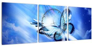 Tablou - Fluture, simbolul speranței (cu ceas) (90x30 cm)