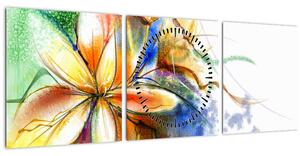 Tablou - Floare (cu ceas) (90x30 cm)